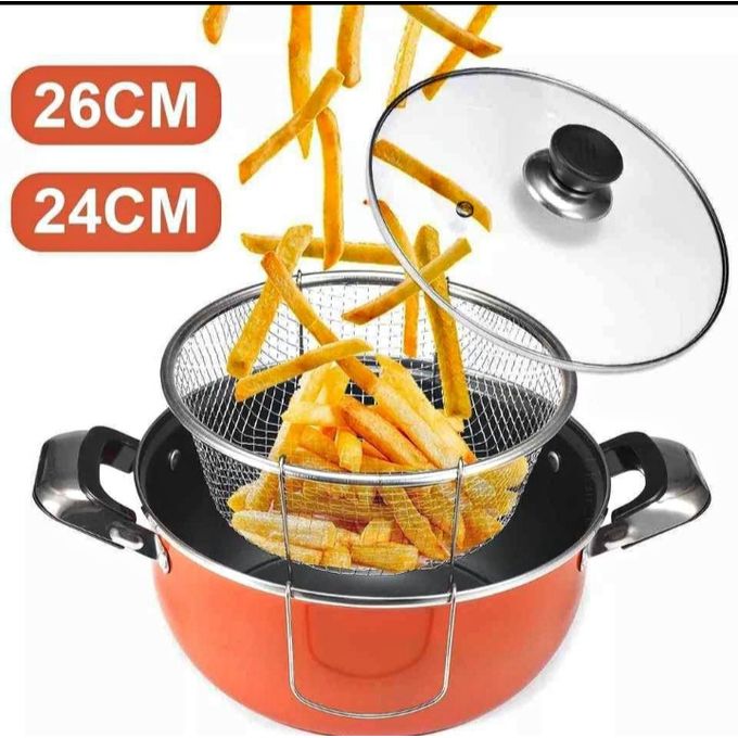 🍟 Casserole à Frites avec Panier & Couvercle – 24 cm / 26 cm